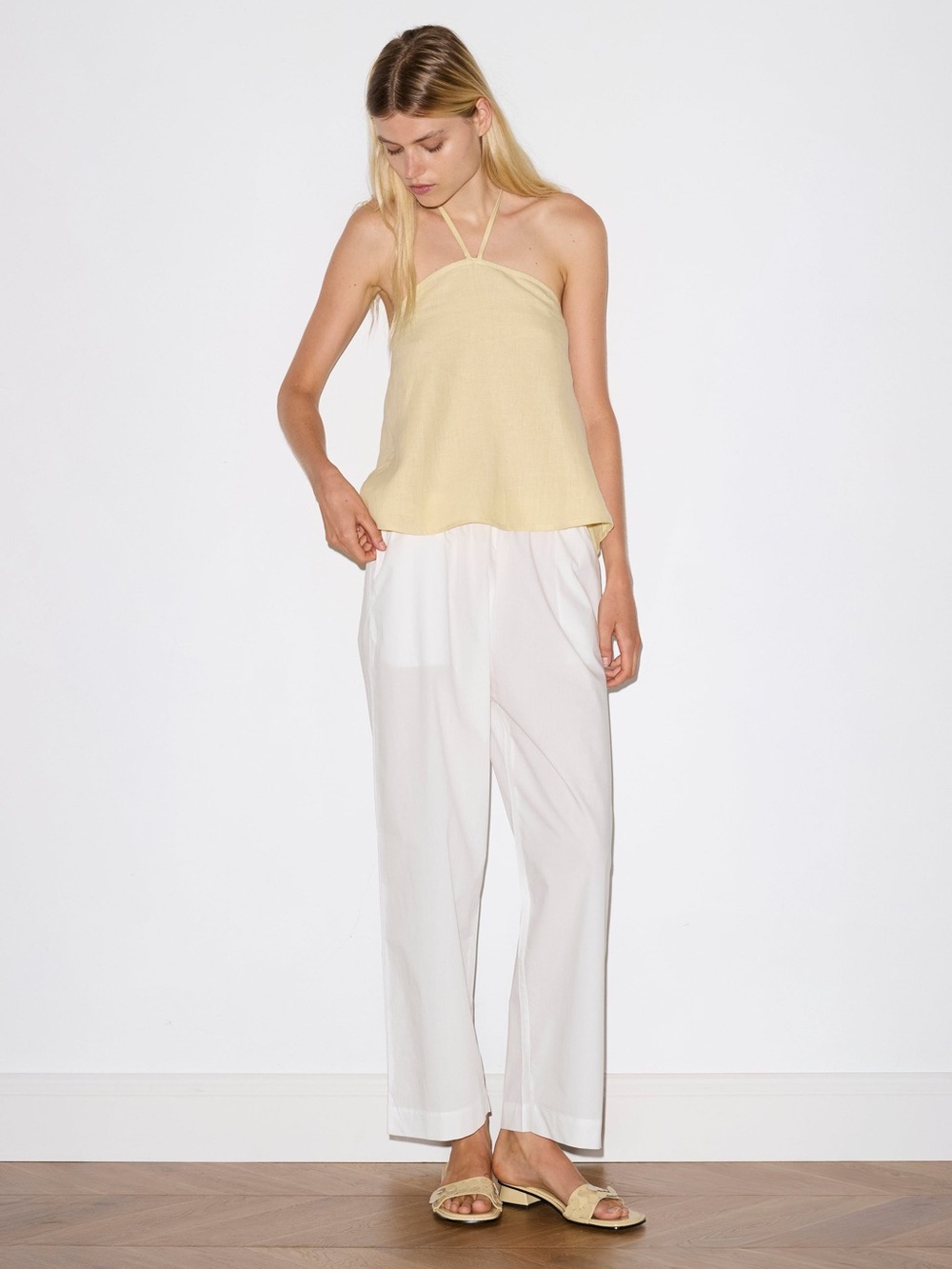 NWT Deiji Studios Ease Trousers, Cotton - White